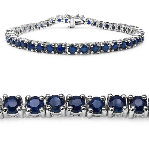 8.36 Carat Genuine Blue Sapphire .925 Sterling Silver Bracelet on sale at MyriadMart