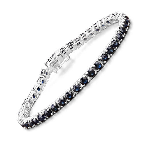8.36 Carat Genuine Blue Sapphire .925 Sterling Silver Bracelet on sale at MyriadMart