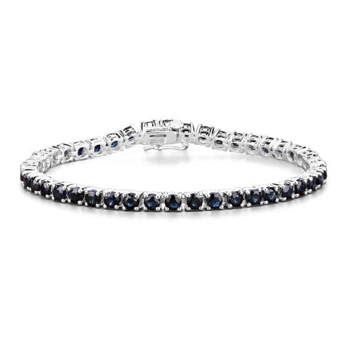 8.36 Carat Genuine Blue Sapphire .925 Sterling Silver Bracelet on sale at MyriadMart