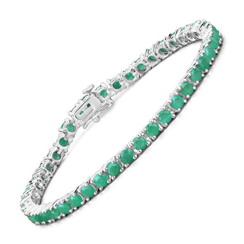 7.48 Carat Genuine Emerald .925 Sterling Silver Bracelet on sale at MyriadMart