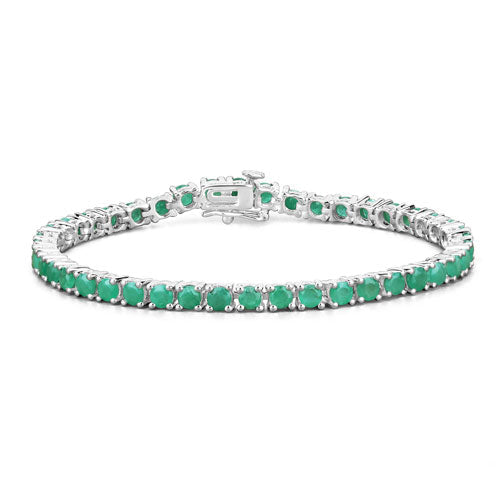 7.48 Carat Genuine Emerald .925 Sterling Silver Bracelet on sale at MyriadMart