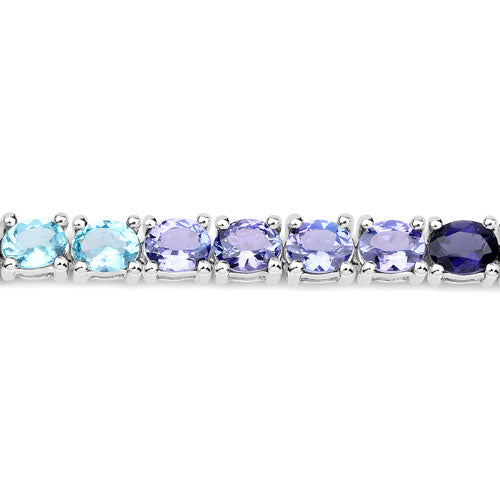 12.04 Carat Genuine Multi Stone .925 Sterling Silver Bracelet on sale at MyriadMart