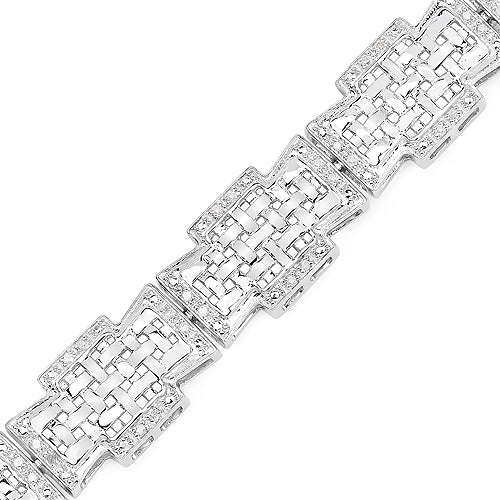 0.48 Carat Genuine White Diamond .925 Sterling Silver Bracelet on sale at MyriadMart