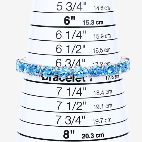 35.20 Carat Genuine Swiss Blue Topaz .925 Sterling Silver Bracelet on sale at MyriadMart