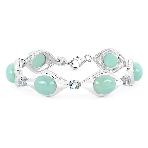 39.72 Carat Genuine Aquamarine .925 Sterling Silver Bracelet on sale at MyriadMart
