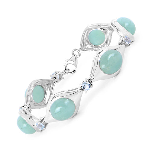 39.72 Carat Genuine Aquamarine .925 Sterling Silver Bracelet on sale at MyriadMart