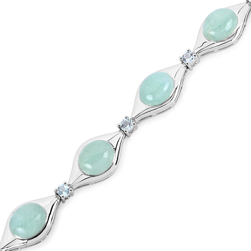 39.72 Carat Genuine Aquamarine .925 Sterling Silver Bracelet on sale at MyriadMart
