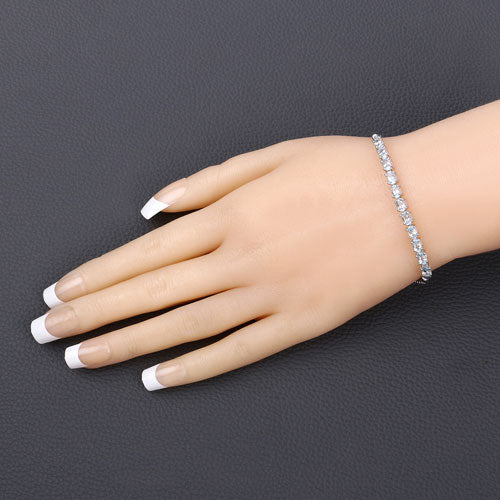 2.20 Carat Genuine Aquamarine .925 Sterling Silver Bracelet on sale at MyriadMart