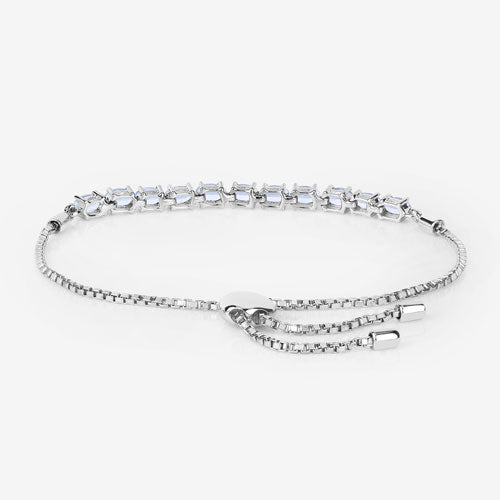 2.20 Carat Genuine Aquamarine .925 Sterling Silver Bracelet on sale at MyriadMart