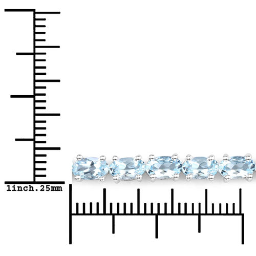 2.20 Carat Genuine Aquamarine .925 Sterling Silver Bracelet on sale at MyriadMart