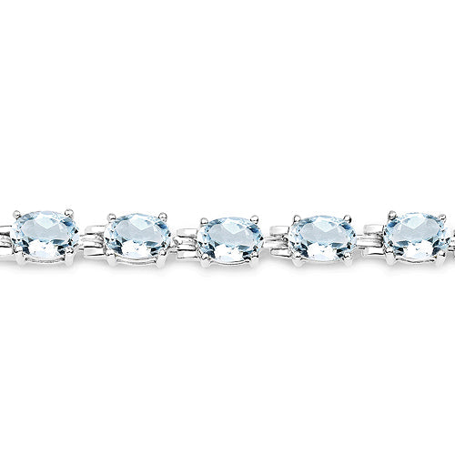 8.80 Carat Genuine Aquamarine .925 Sterling Silver Bracelet on sale at MyriadMart