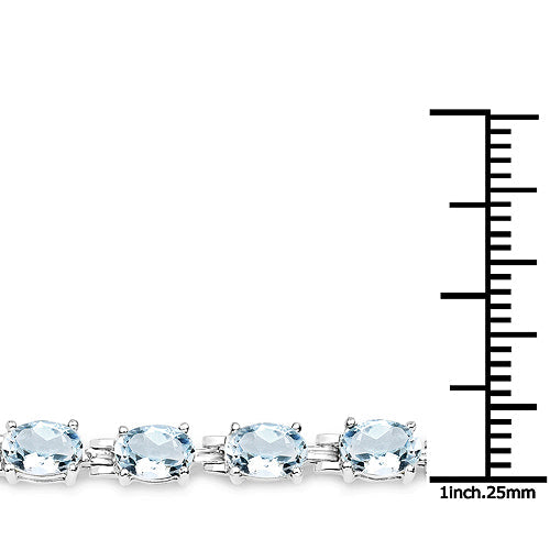 8.80 Carat Genuine Aquamarine .925 Sterling Silver Bracelet on sale at MyriadMart