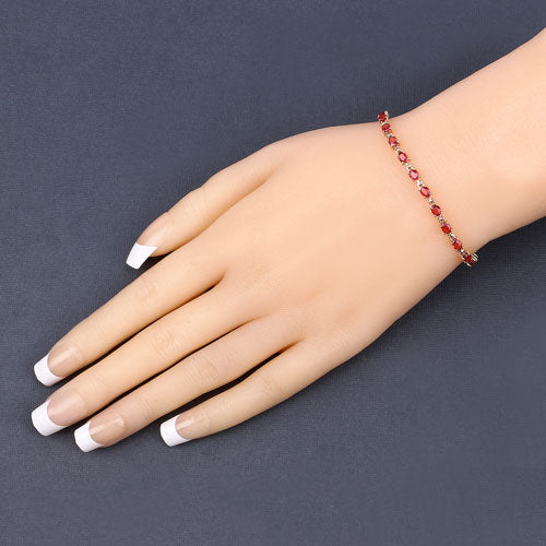 7.00 Carat Genuine Orange Sapphire 14K Yellow Gold Bracelet on sale at MyriadMart