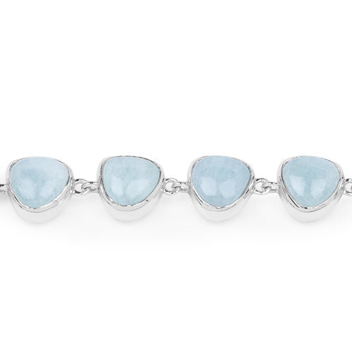 25.90 Carat Genuine Aquamarine .925 Sterling Silver Bracelet on sale at MyriadMart