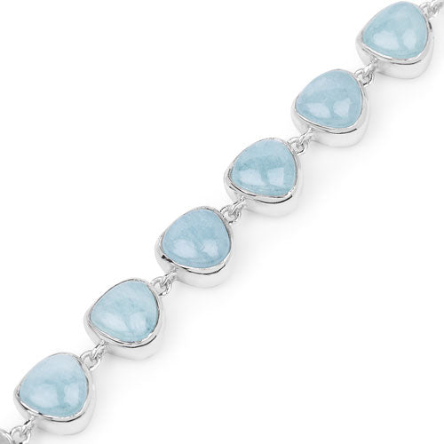 25.90 Carat Genuine Aquamarine .925 Sterling Silver Bracelet on sale at MyriadMart