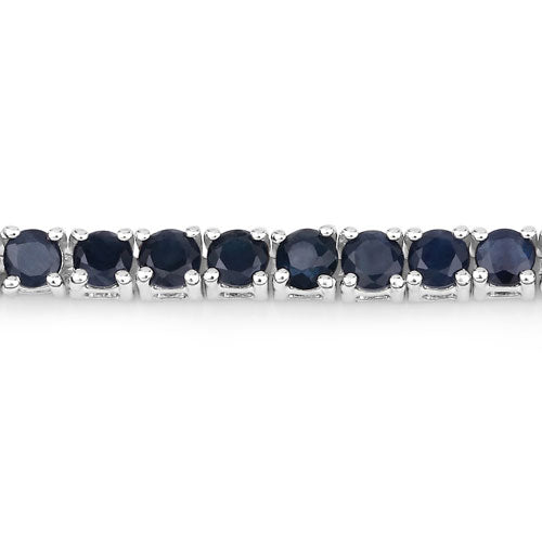 2.41 Carat Genuine Blue Sapphire and White Zircon .925 Sterling Silver Bracelet on sale at MyriadMart