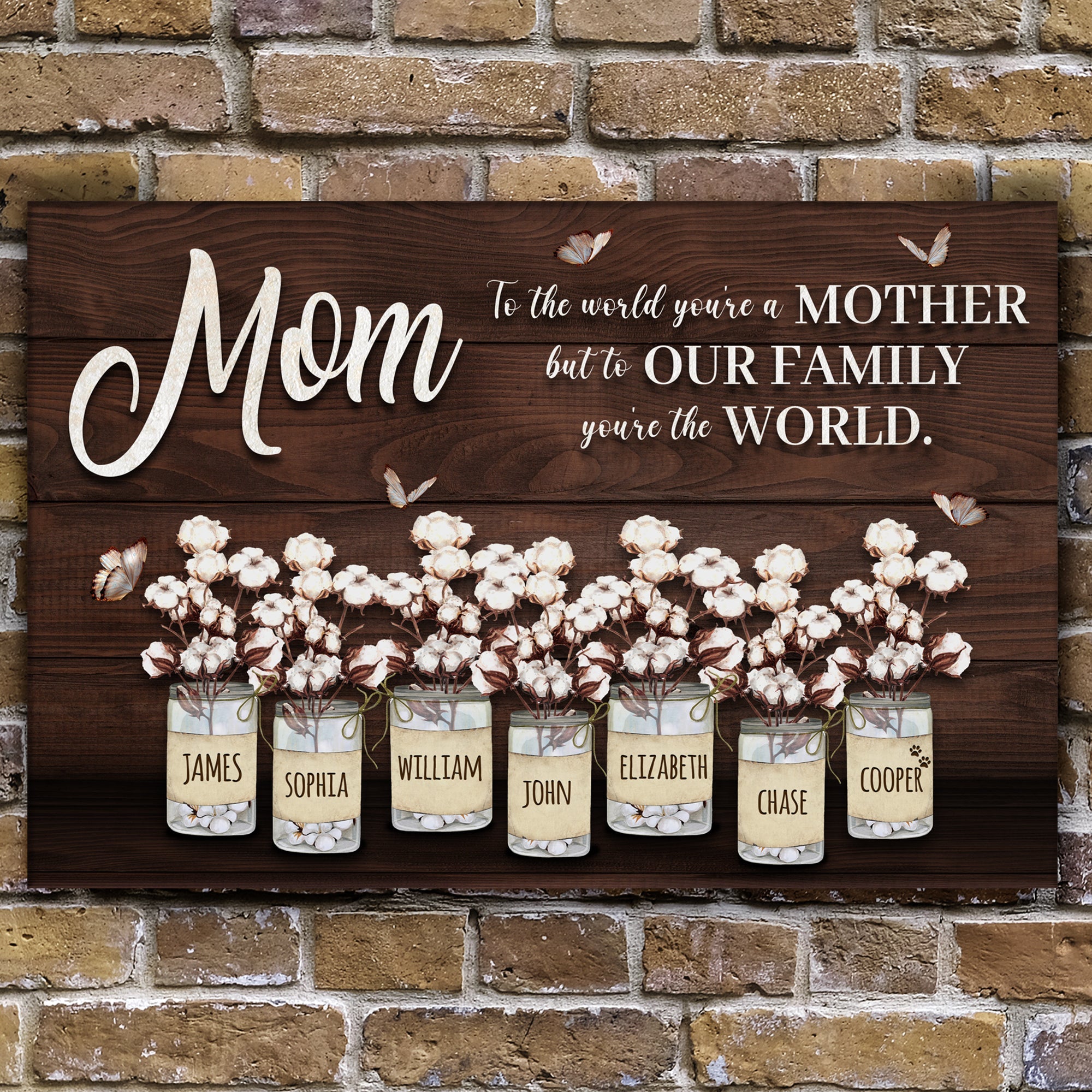 Mother's Day Sign To Our Family You Are The World II on sale at MyriadMart
