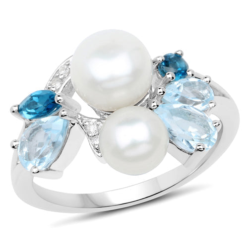 4.96 Carat Genuine Multi Stones .925 Sterling Silver Ring on sale at MyriadMart
