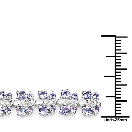 7.02 Carat Genuine Tanzanite and White Sapphire .925 Sterling Silver Bracelet on sale at MyriadMart