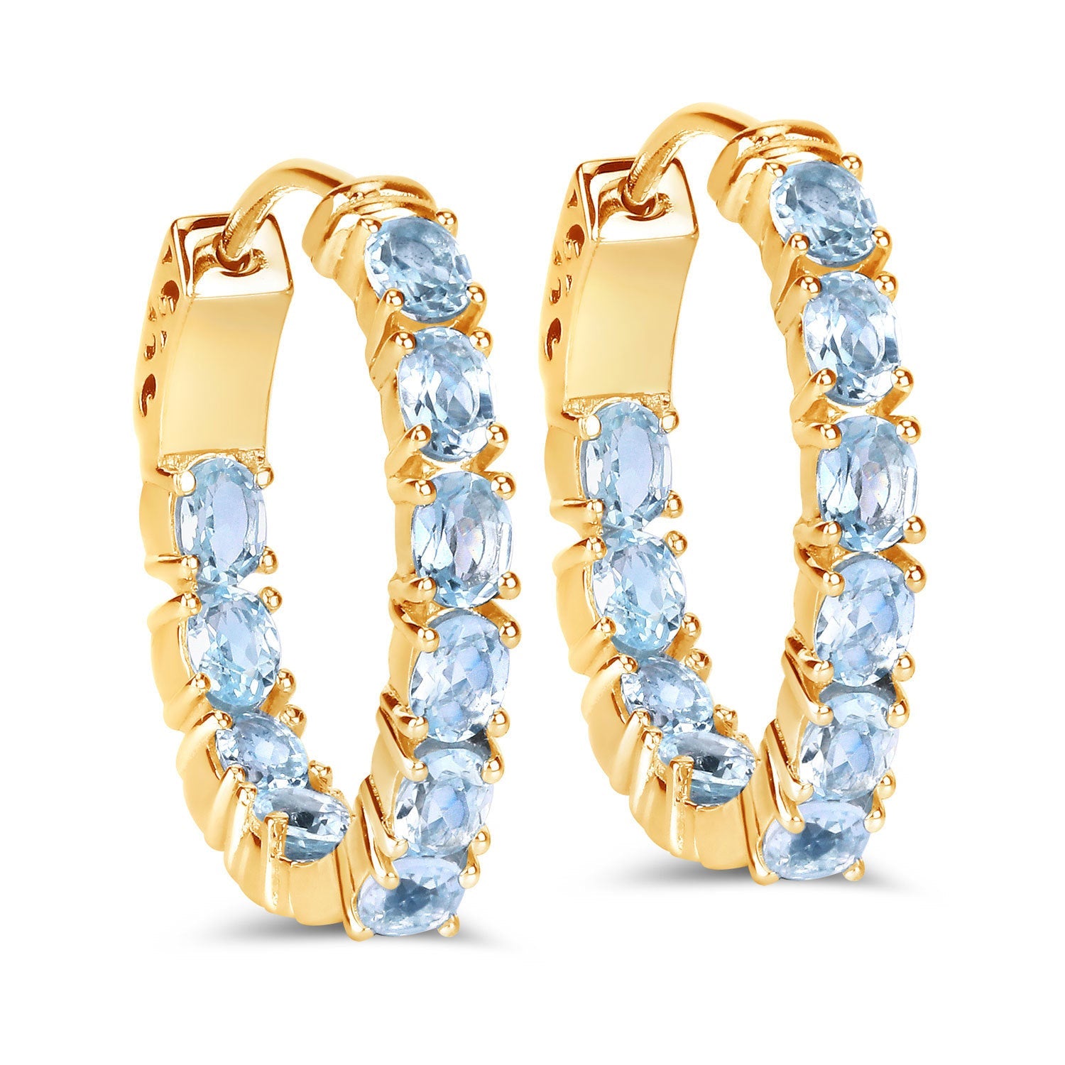 3.80 Carat Genuine Blue Topaz .925 Sterling Silver Earrings on sale at MyriadMart