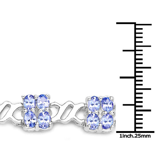 8.16 Carat Genuine Tanzanite .925 Sterling Silver Bracelet on sale at MyriadMart