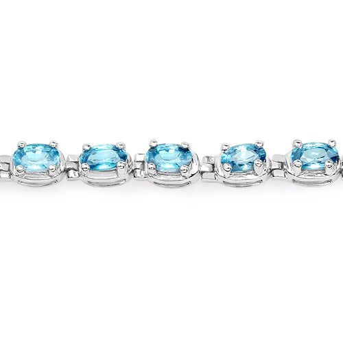 7.92 Carat Genuine Blue Zircon .925 Sterling Silver Bracelet on sale at MyriadMart