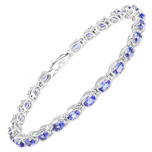 6.00 Carat Genuine Tanzanite .925 Sterling Silver Bracelet on sale at MyriadMart