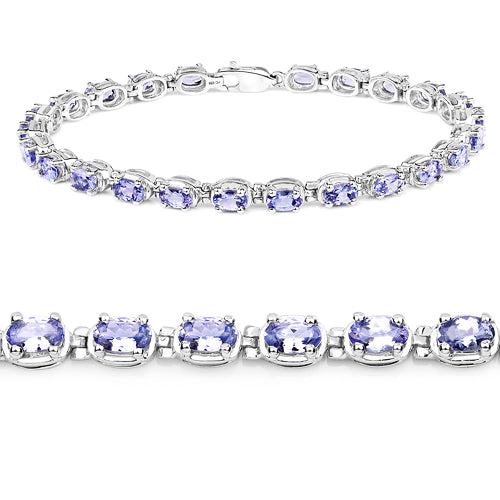 6.00 Carat Genuine Tanzanite .925 Sterling Silver Bracelet on sale at MyriadMart