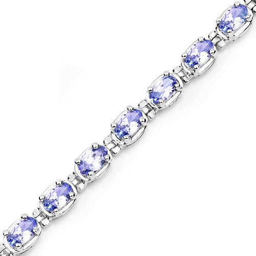 6.00 Carat Genuine Tanzanite .925 Sterling Silver Bracelet on sale at MyriadMart