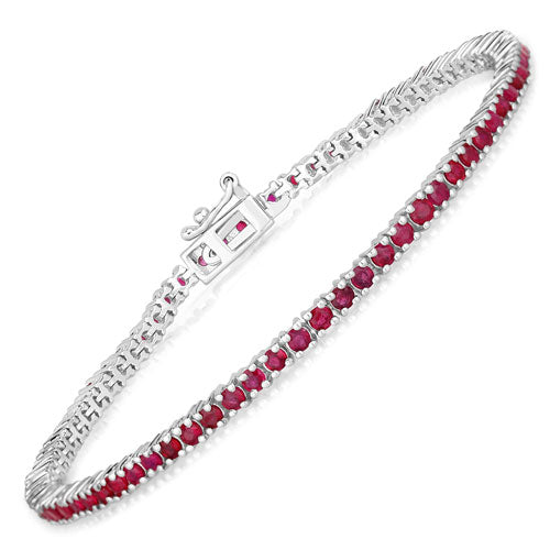 3.35 Carat Genuine Ruby .925 Sterling Silver Bracelet on sale at MyriadMart