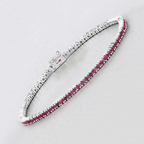 3.35 Carat Genuine Ruby .925 Sterling Silver Bracelet on sale at MyriadMart