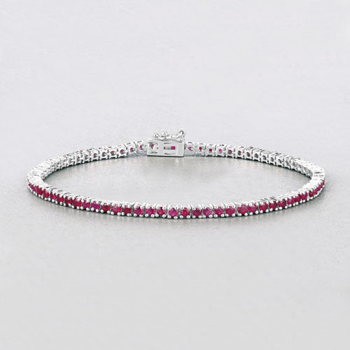3.35 Carat Genuine Ruby .925 Sterling Silver Bracelet on sale at MyriadMart