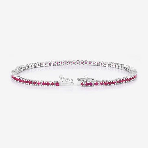 3.35 Carat Genuine Ruby .925 Sterling Silver Bracelet on sale at MyriadMart