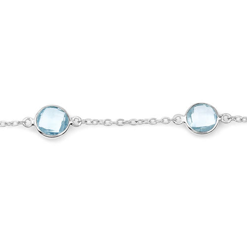 5.00 Carat Genuine Blue Topaz .925 Sterling Silver Bracelet on sale at MyriadMart