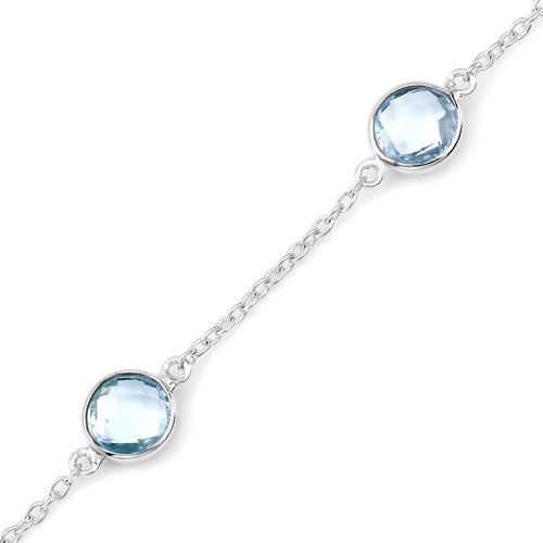 5.00 Carat Genuine Blue Topaz .925 Sterling Silver Bracelet on sale at MyriadMart