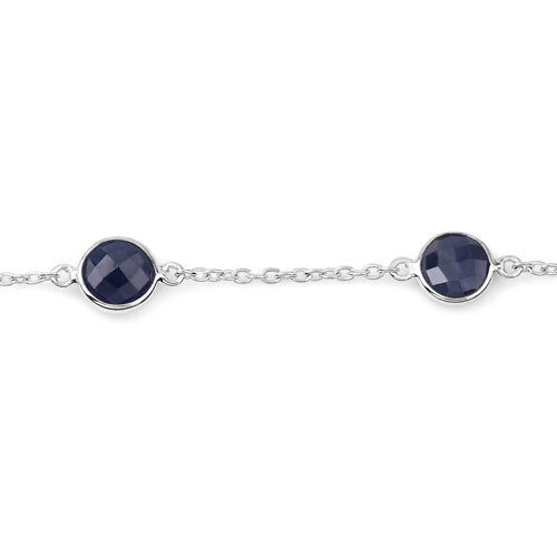 5.00 Carat Genuine Blue Sapphire .925 Sterling Silver Bracelet on sale at MyriadMart