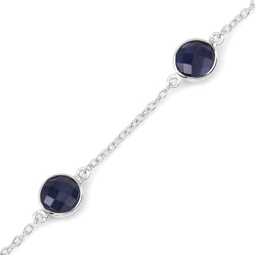 5.00 Carat Genuine Blue Sapphire .925 Sterling Silver Bracelet on sale at MyriadMart