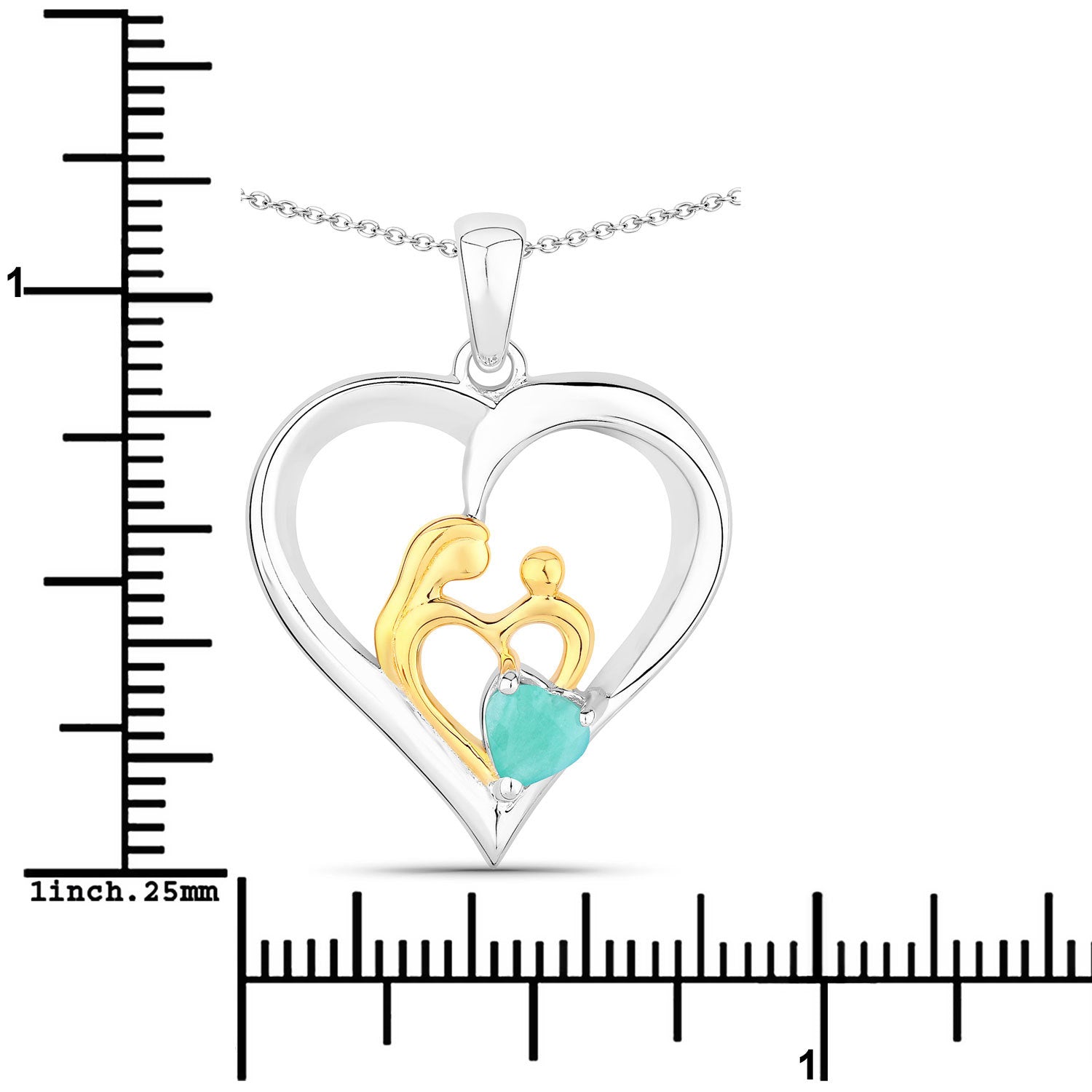 0.45 Carat Genuine Emerald .925 Sterling Silver Pendant on sale at MyriadMart