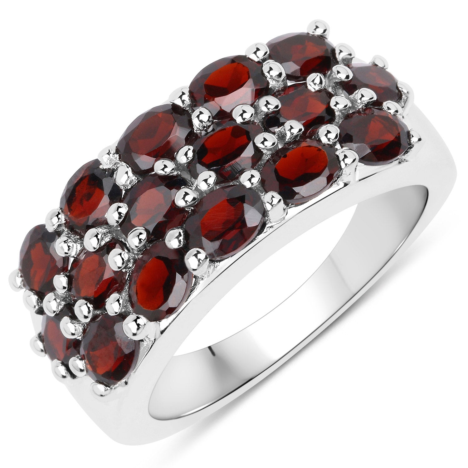 10.40 Carat Genuine Garnet .925 Sterling Silver 3 Piece Jewelry Set Ring, Earrings, and Pendant w/ Chain on sale at MyriadMart