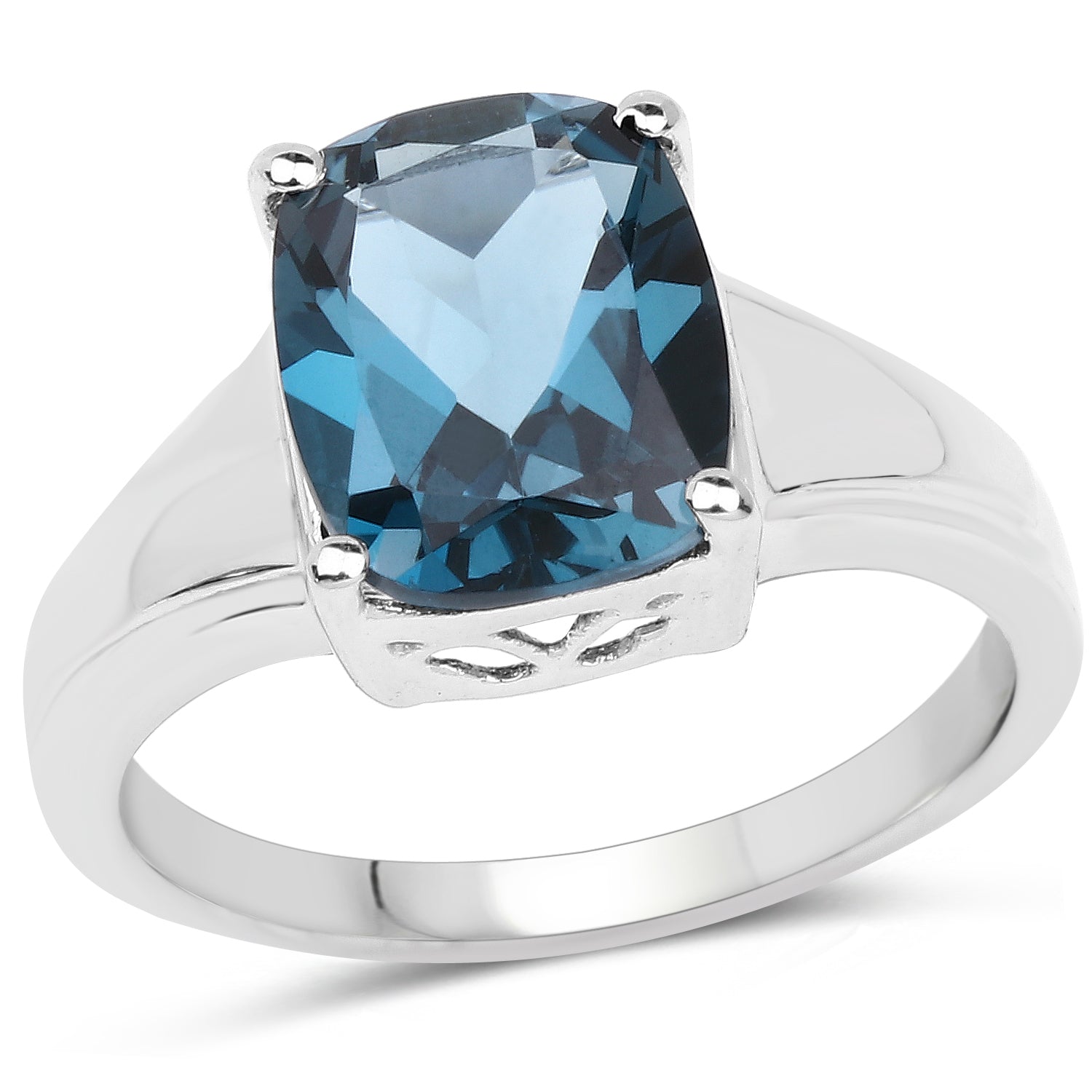3.50 Carat Genuine London Blue Topaz .925 Sterling Silver Ring on sale at MyriadMart