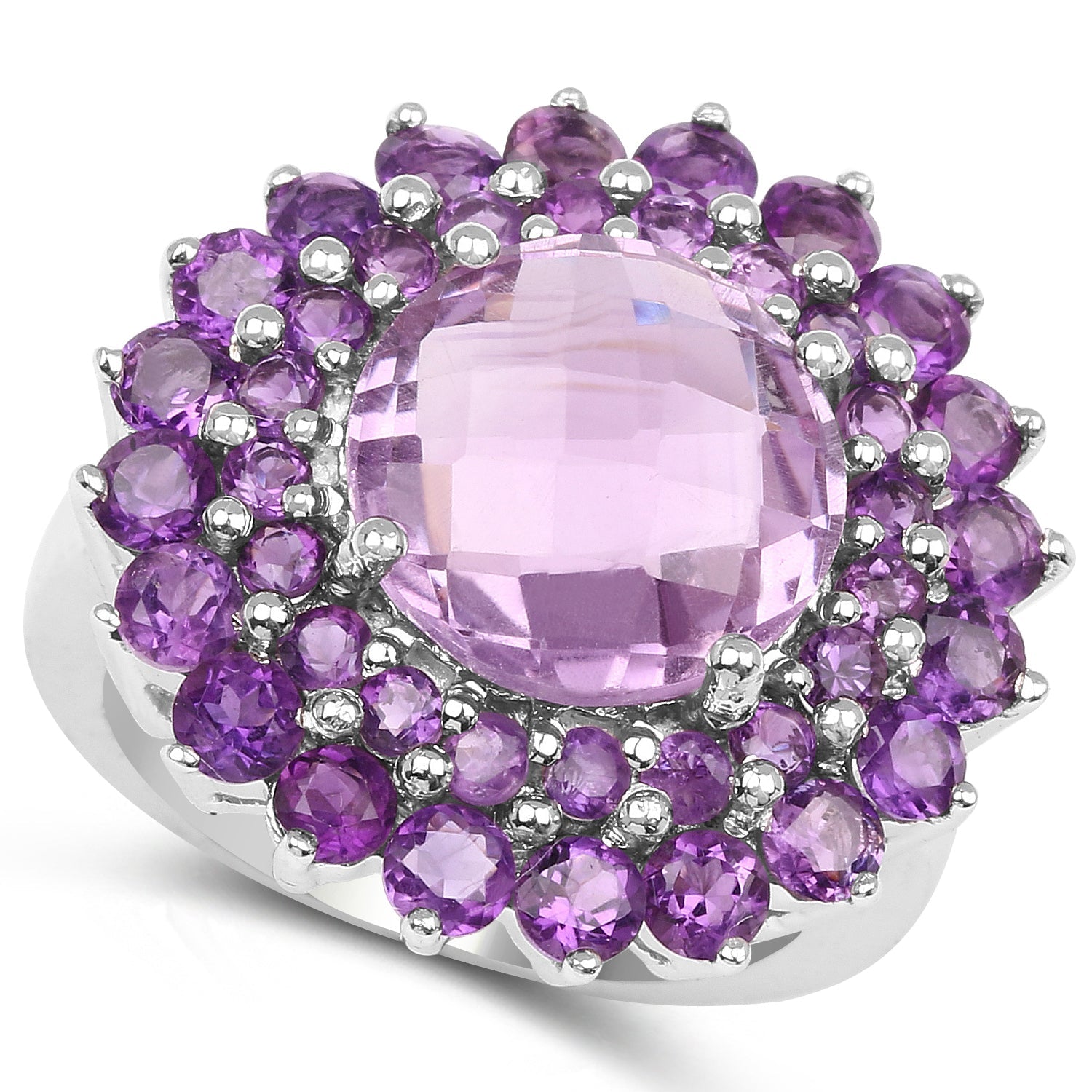 8.02 Carat Genuine Amethyst .925 Sterling Silver Ring on sale at MyriadMart