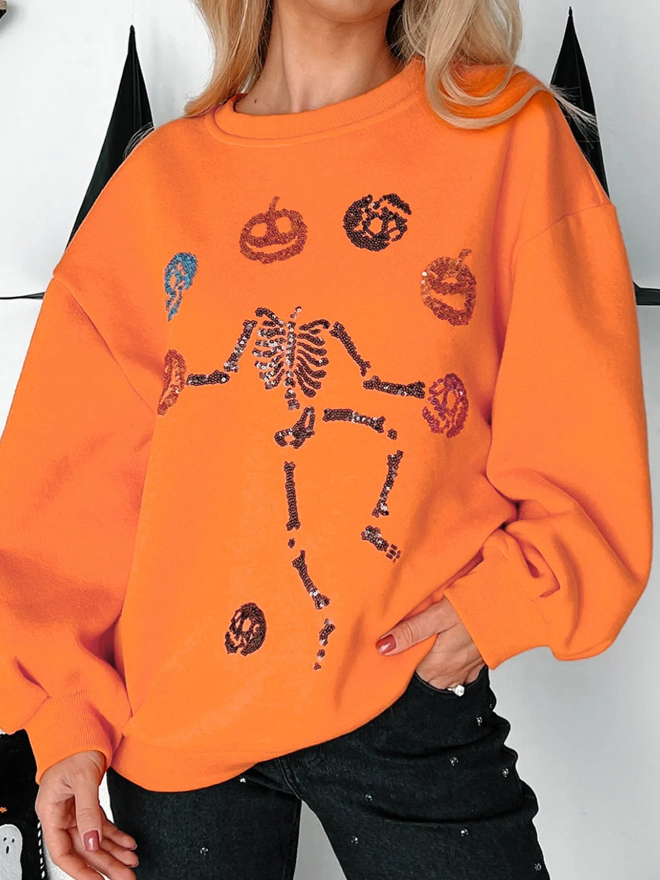 Halloween Skeleton Pumpkin Sweatshirt - MyriadMart