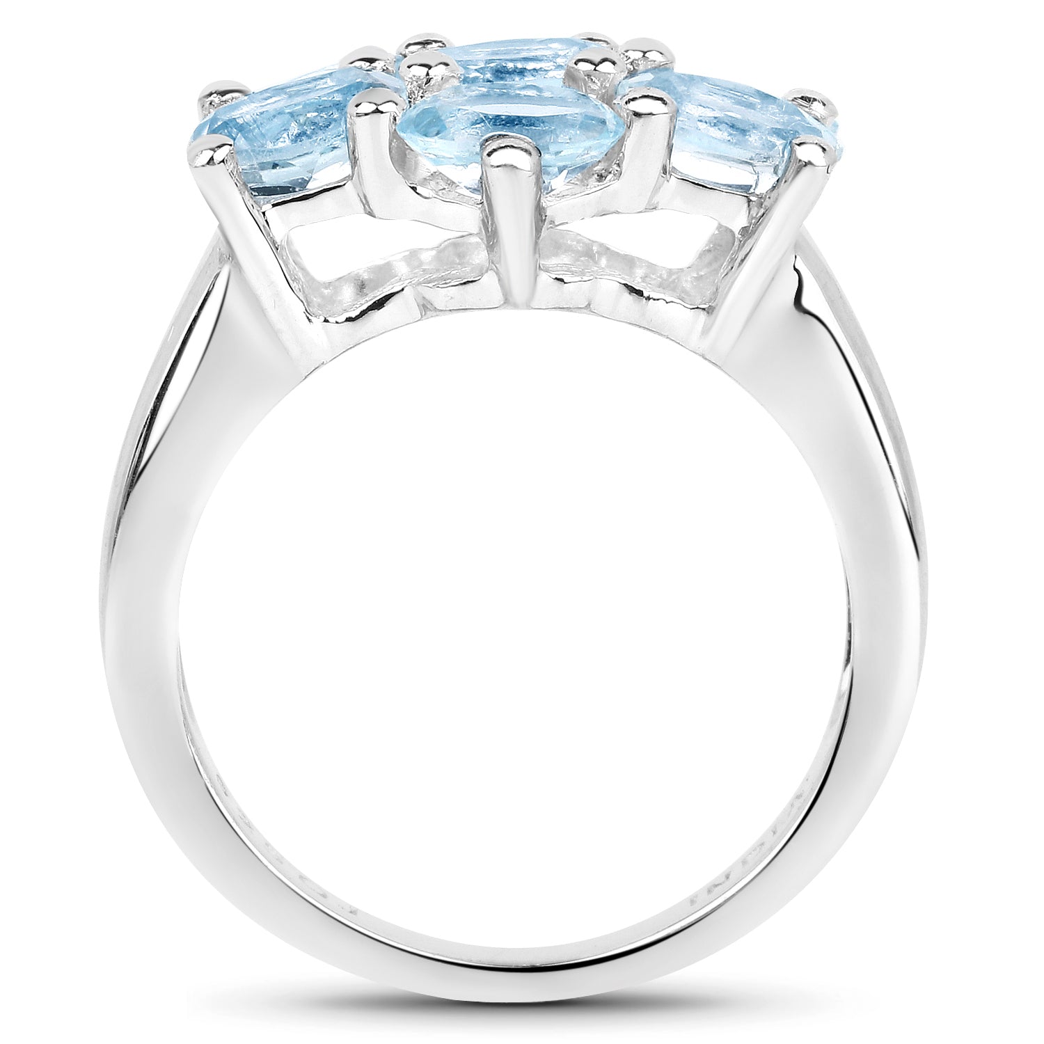 3.57 Carat Genuine Blue Topaz .925 Sterling Silver Ring on sale at MyriadMart
