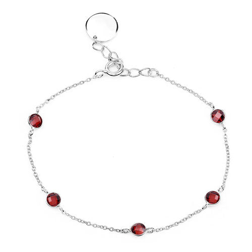 1.50 Carat Genuine Garnet .925 Sterling Silver Bracelet on sale at MyriadMart
