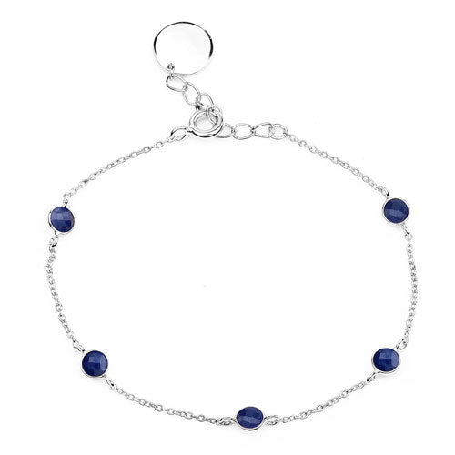1.50 Carat Genuine Blue Sapphire .925 Sterling Silver Bracelet on sale at MyriadMart
