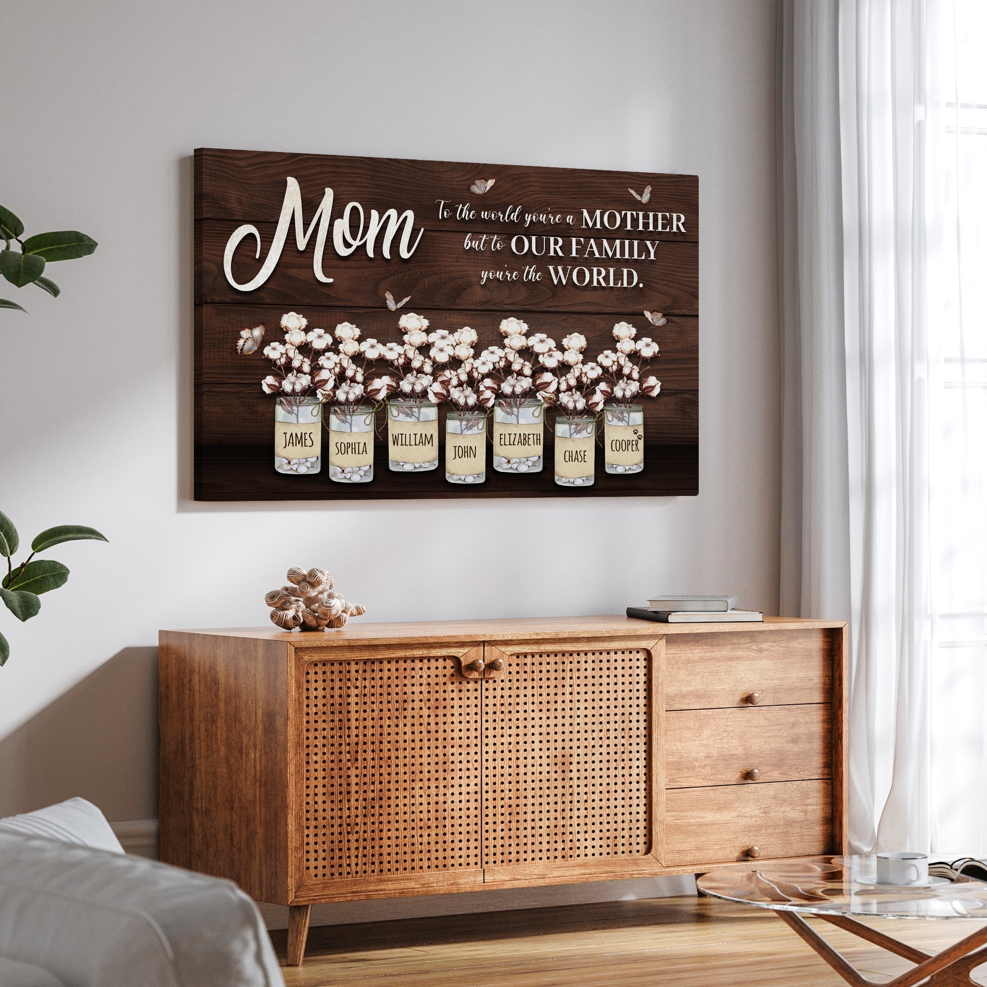 Mother's Day Sign To Our Family You Are The World II on sale at MyriadMart