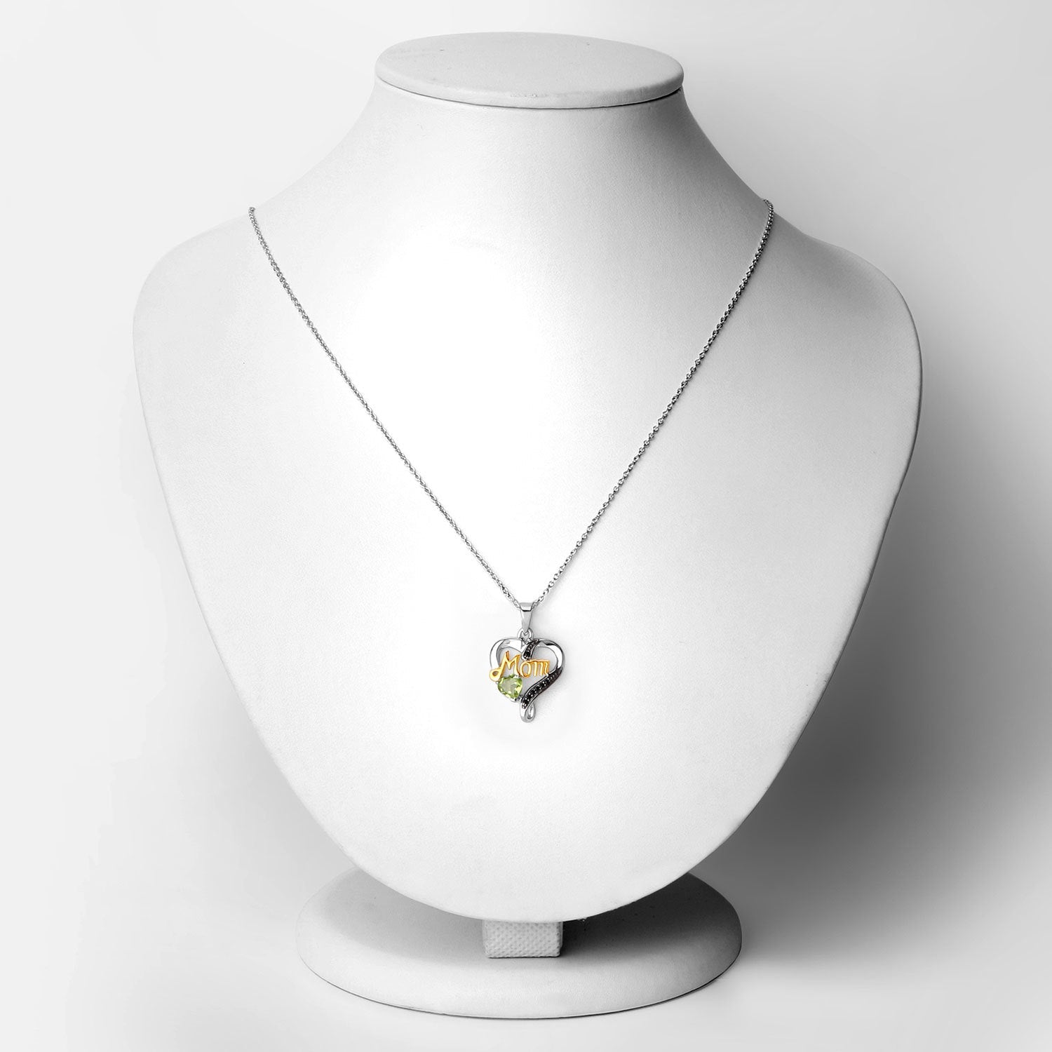 0.49 Carat Genuine Peridot and Black Spinel .925 Sterling Silver Pendant on sale at MyriadMart