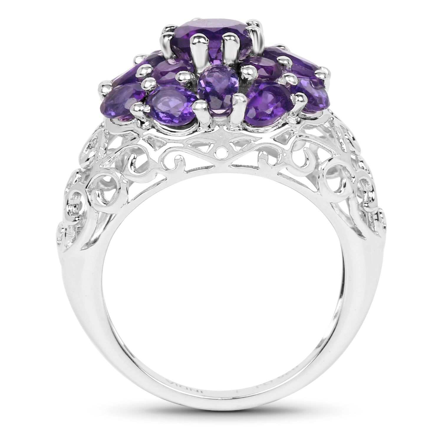3.29 Carat Genuine Amethyst .925 Sterling Silver Ring on sale at MyriadMart