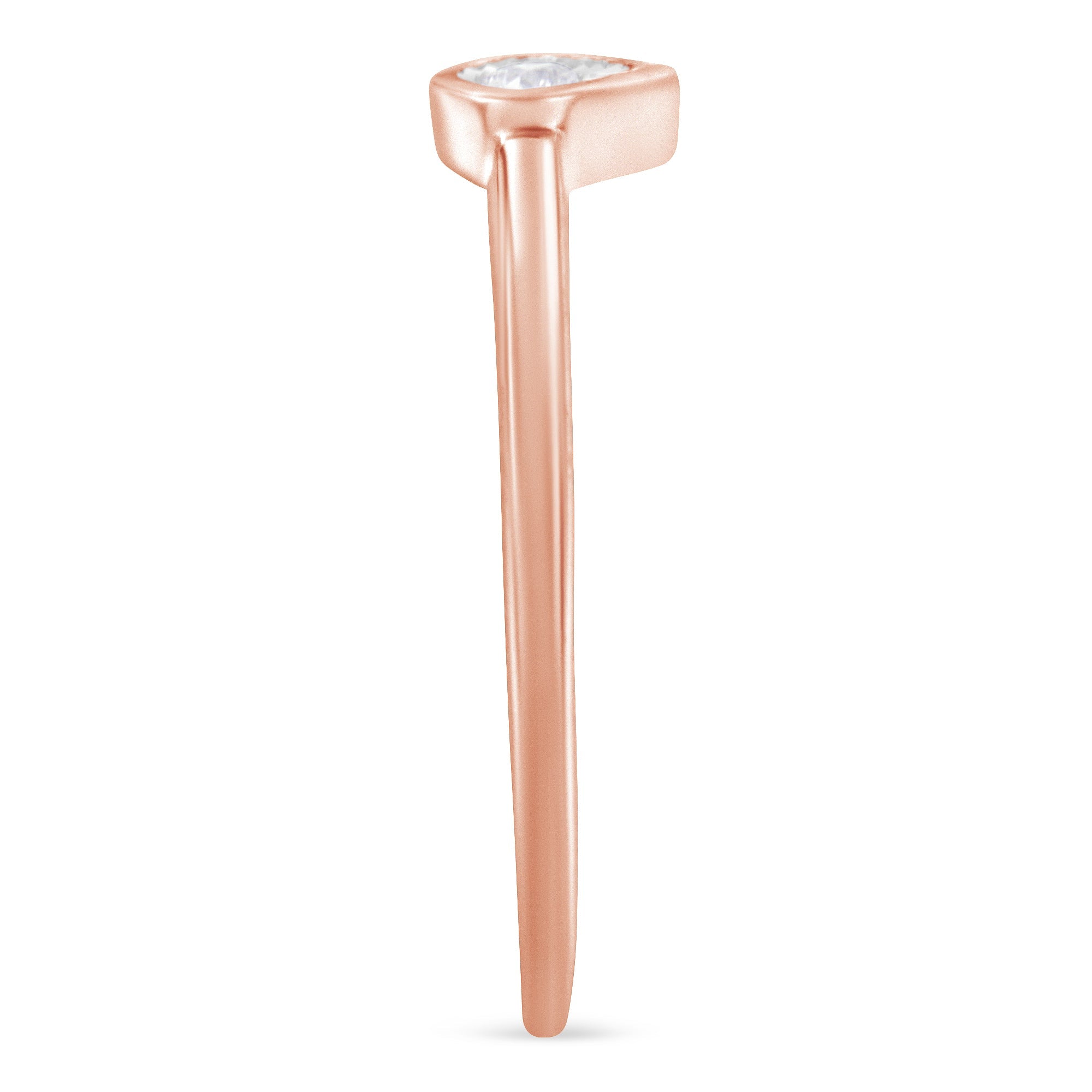 14K Rose Gold Plated .925 Sterling Silver 1/20 Carat Diamond Teardrop Pear-Shaped Miracle Set Petite Fashion Ring J-K Color, I1-I2 Clarity - Size 6 on sale at MyriadMart