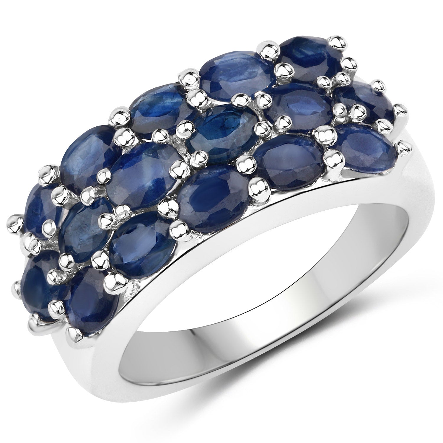 10.40 Carat Genuine Blue Sapphire .925 Sterling Silver 3 Piece Jewelry Set Ring, Earrings, and Pendant w/ Chain on sale at MyriadMart